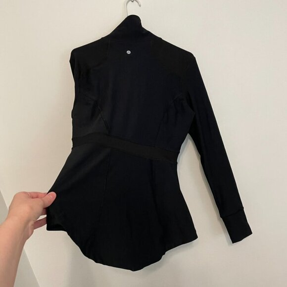 APANA Solid Black Full Zip Zipper Collared Thumbholes Active Jacket Track Jacket - Picture 15 of 16